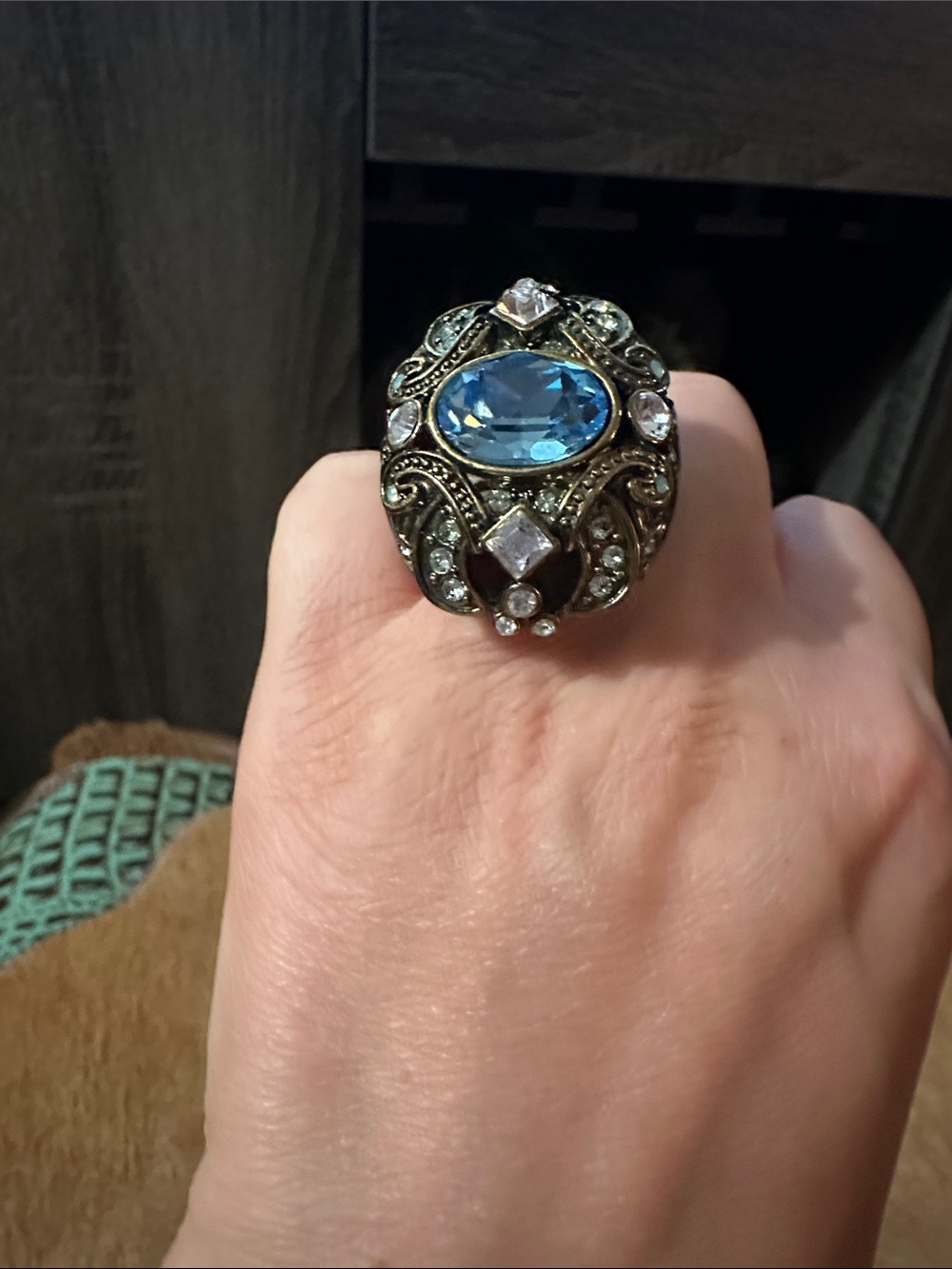 Blue Statement Ring Like New
